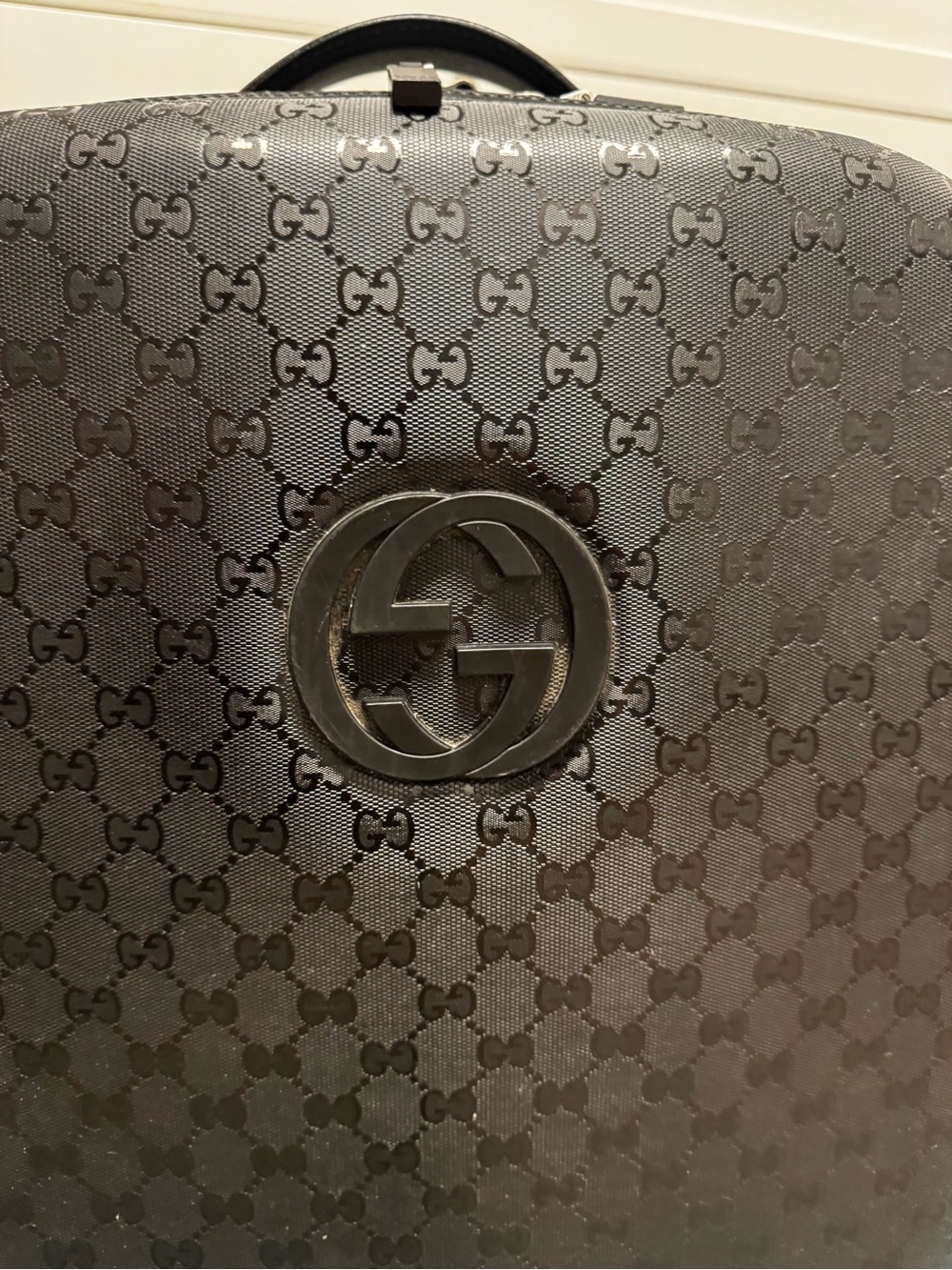 Gucci Gray GG Monogram Hard Shell Suitcase